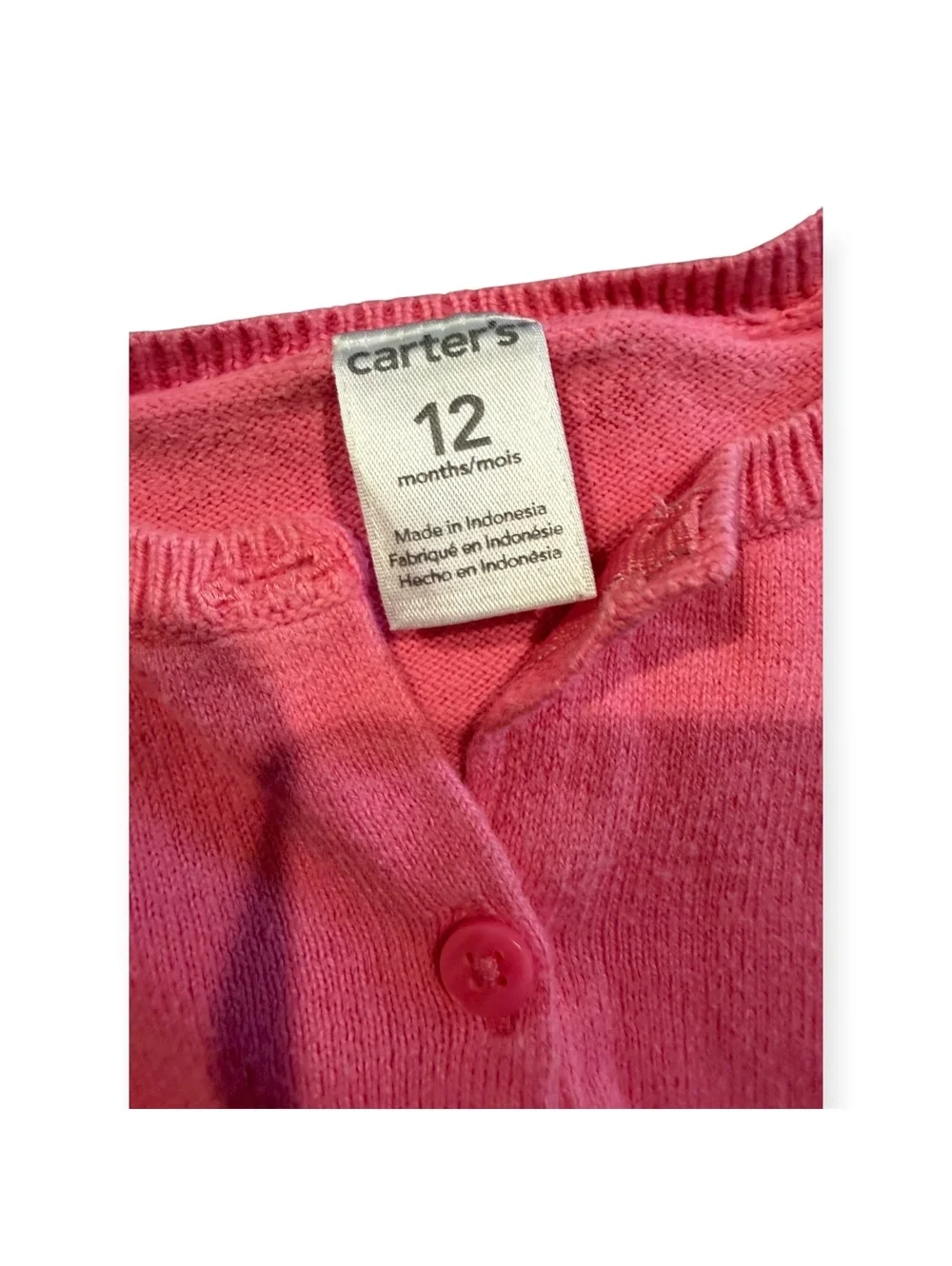 Carter's 12 Months Girls 3-Piece Outfit with Pink Cardigan Floral Top & Shorts